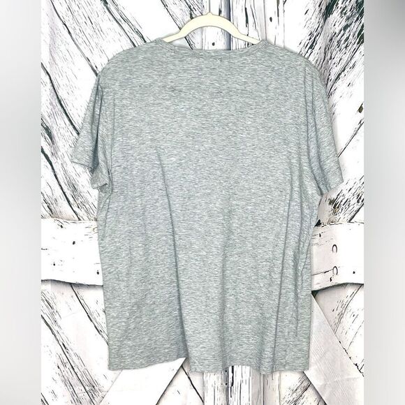 Theory Striped V-Neck T-Shirt Gray L - Picture 4 of 7